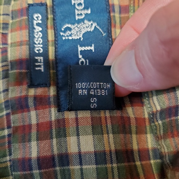 Ralph Lauren Men's Tan Plaid 100% Cotton Button Down Shirt Size XL - Picture 6 of 6